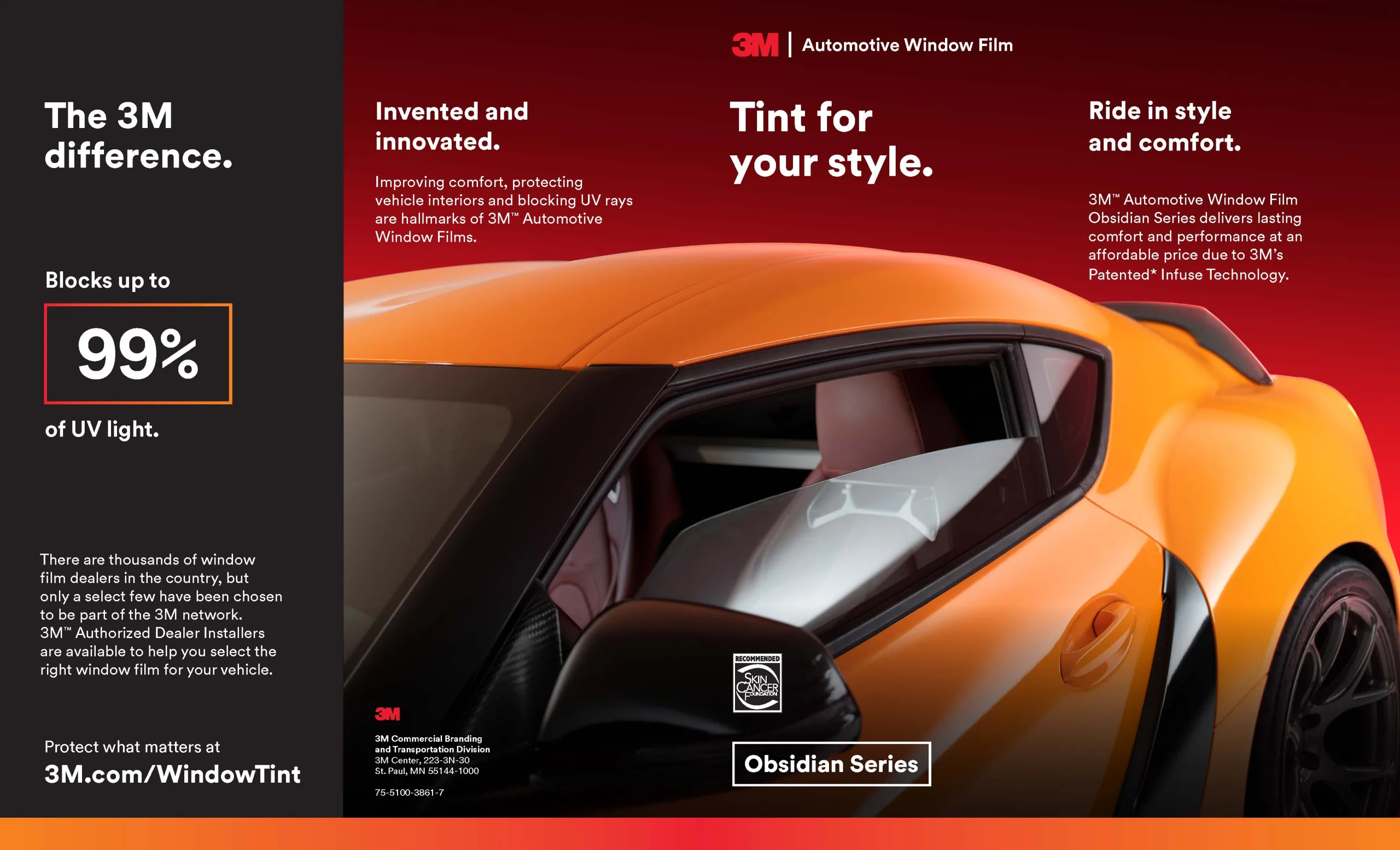 3M Obsidian Series Automotive Window Film Brochure – Page 1 – Pro Tint of Orlando 3M Obsidian Series Automotive Window Film Brochure - Page 1 - Pro Tint of Orlando